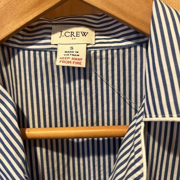 J. Crew Factory Pajama Striped Short-sleeve Sleep Shirt 100% Cotton Size Small - Picture 4 of 8